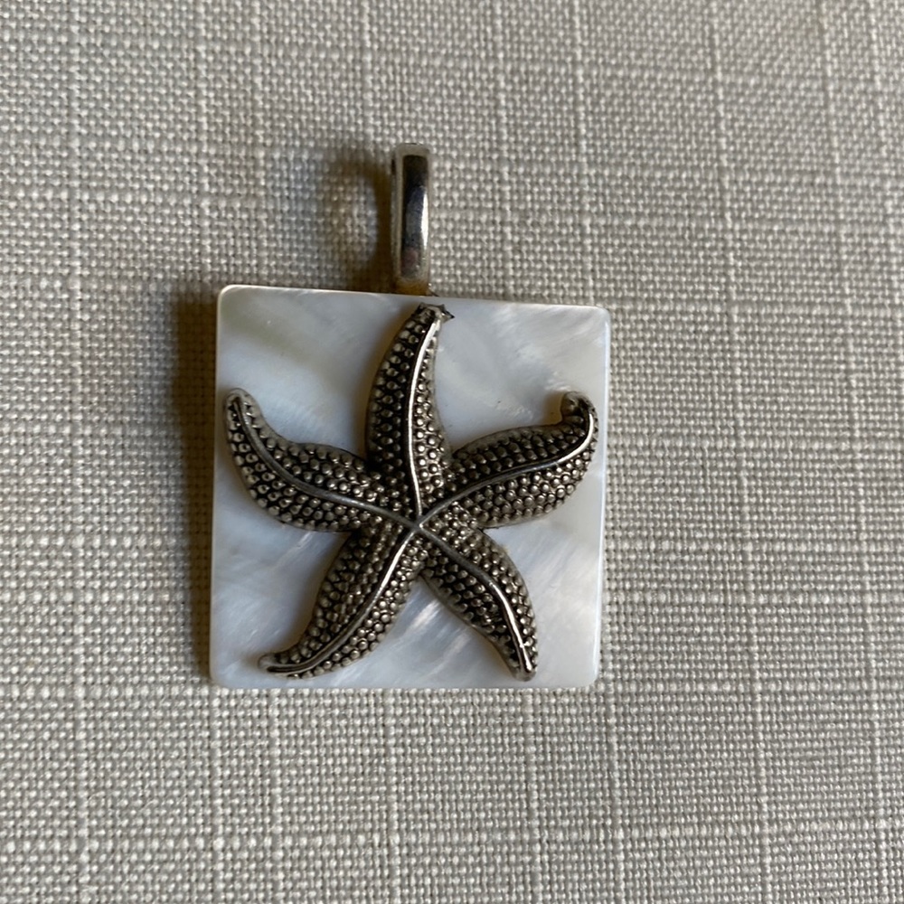 Mother of pearl and Sterling starfish pendant